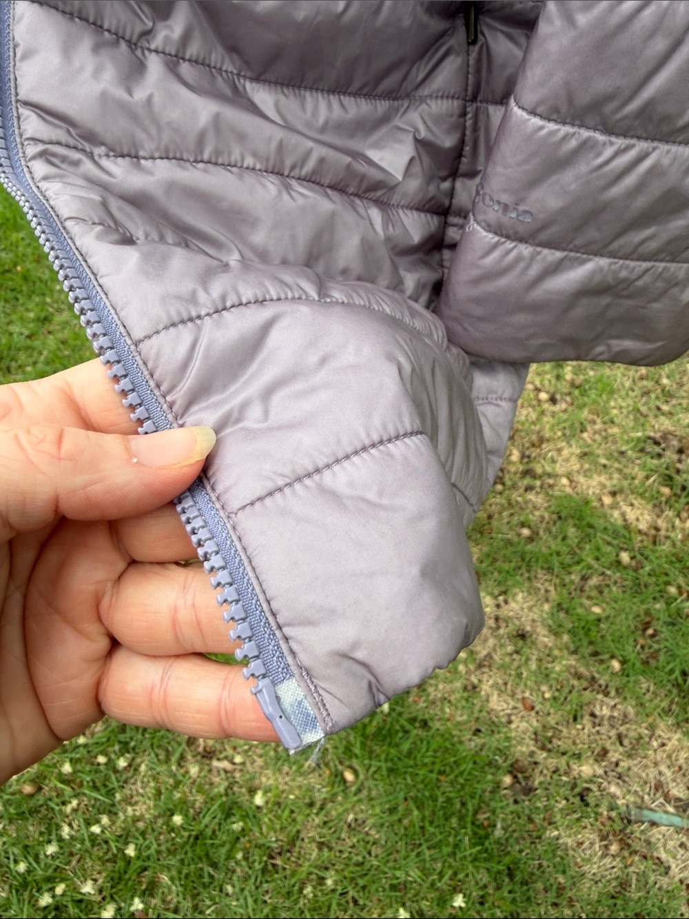 Patagonia Quilted Lightweight Long Puffer Jacket in Purple Gray - Picture 6 of 10